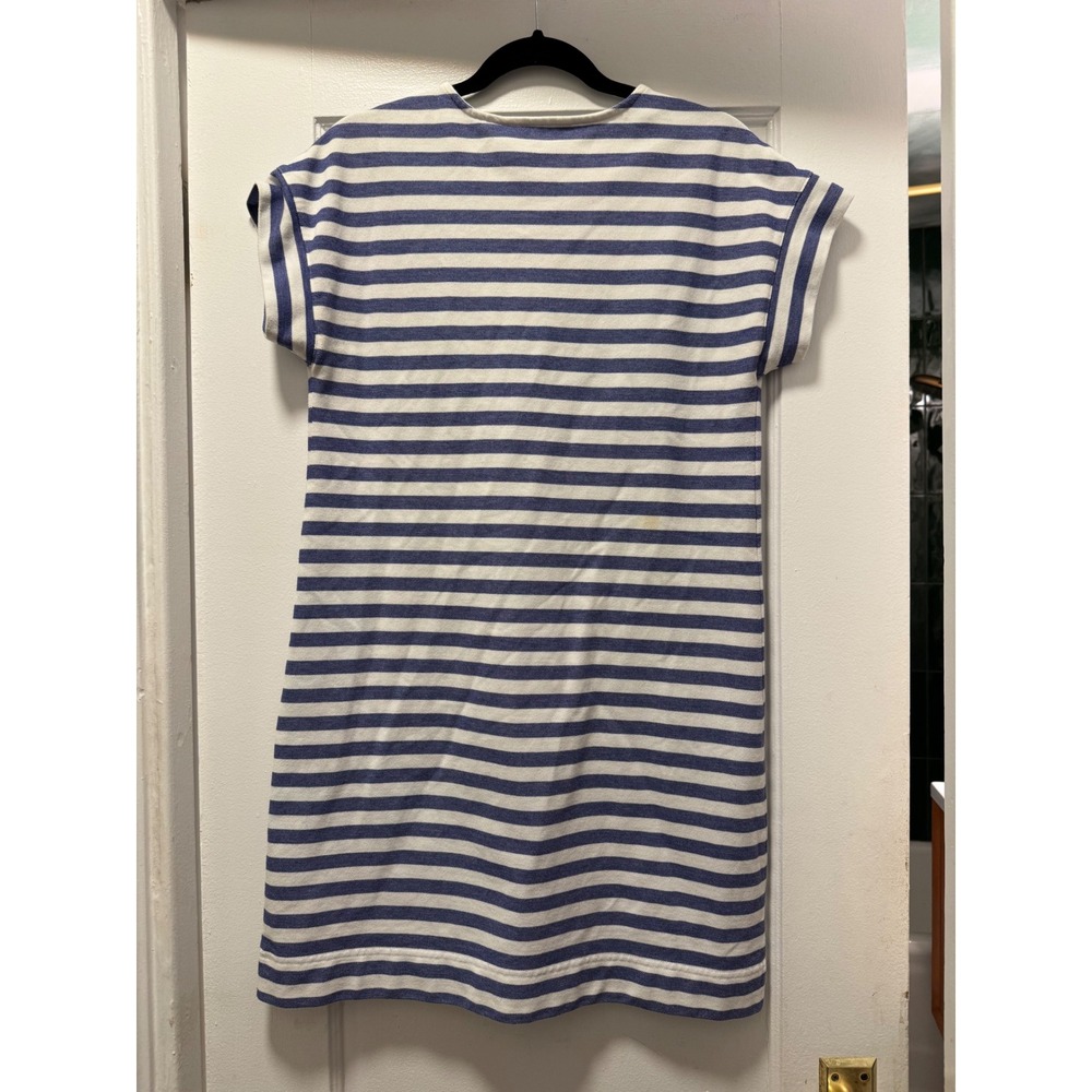 Vineyard Vines Womens Blue White Striped Pique Split Neck Shift Dress Size S - Picture 2 of 3